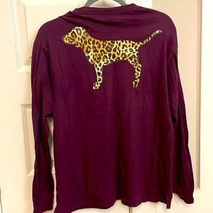 PINK cheetah logo long sleeve
